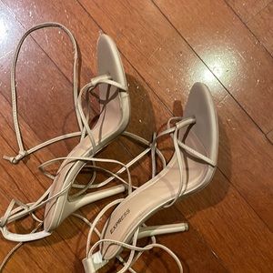 Express beige sandals heels size 8